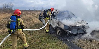 Pożar auta w Sandomierzu