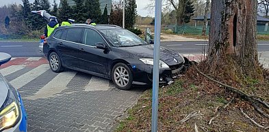 Policyjny pościg zakończył się na drzewie. Kierowca Renaulta miał ponad 2 promile!