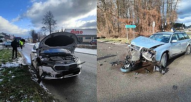 Zderzenie audi i skody w Osieku. 38-latek nie ustąpił pierwszeństwa-229117