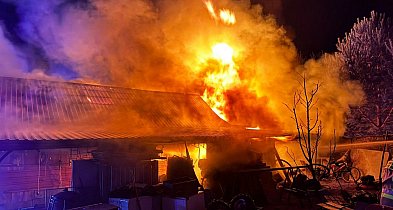 Groźny pożar pod Staszowem. Z ogniem walczy sześć zastępów straży [ZDJĘCIA]