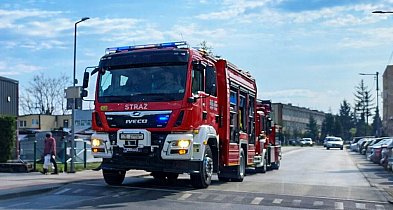 Pożar drogerii w centrum Staszowa