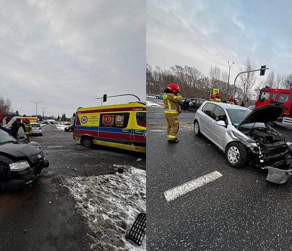 Wypadek w centrum Sandomierza. Dwie osoby trafiły do szpitala