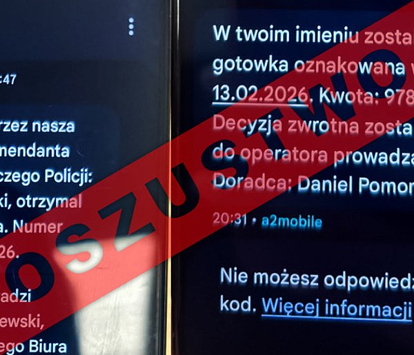 Oszuści straszą postępowaniem policyjnym. Nowa fala fałszywych SMS-ów