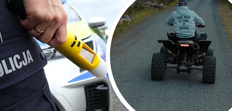 Pijany quadowiec rozbił się o słup. Reakcja świadka