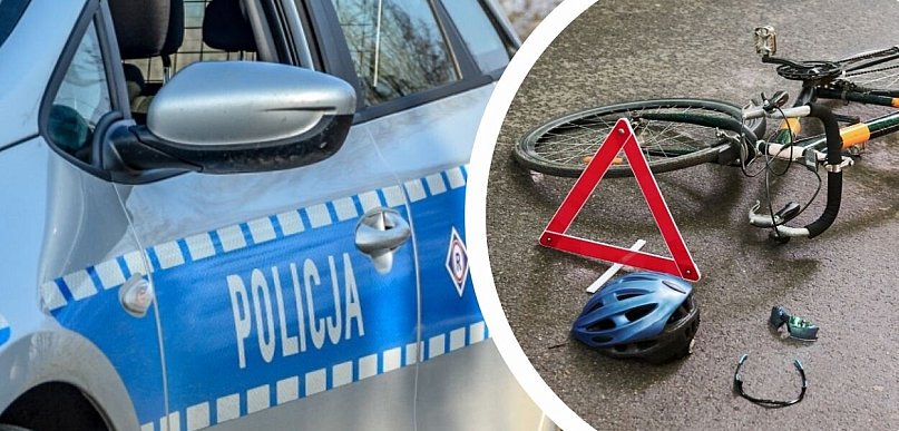 Zderzenie przy stacji paliw w Tarnobrzegu. Rowerzystka trafiła pod opiekę medyków