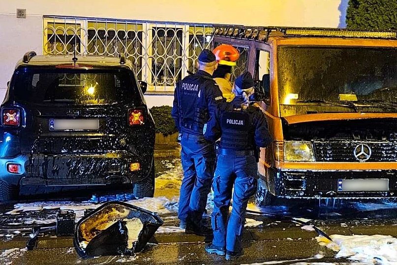 Pożar busa na Serbinowie