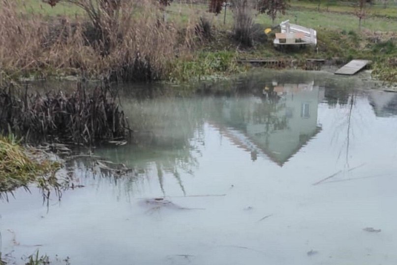 Zanieczyszczona rzeka w gminie Samborzec