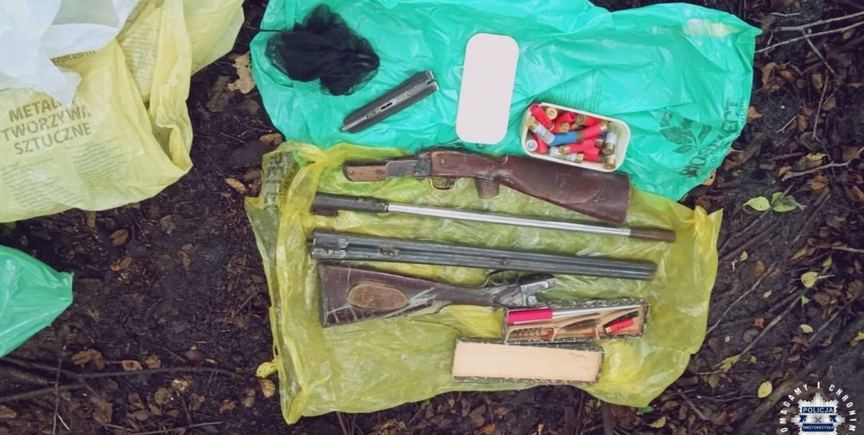 42-latek zatrzymany za znęcanie się nad rodziną. W lesie miał zakopaną broń 