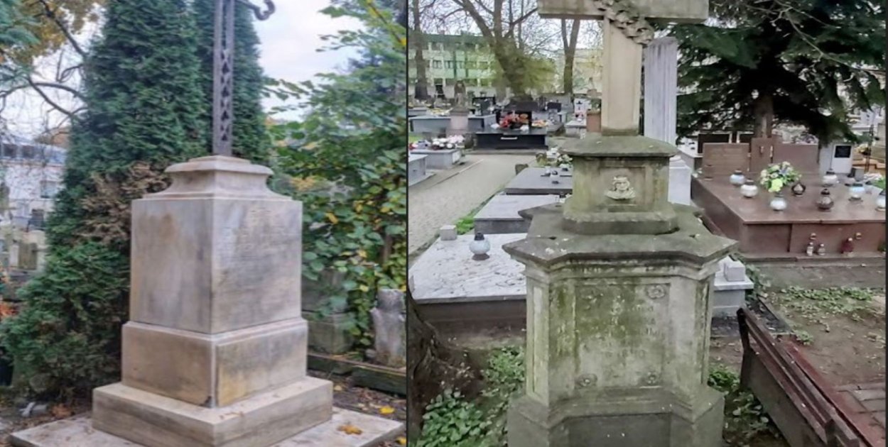 Nagrobki rodziny Karpińskich z 1895 roku i rodziny Stokowskich z 1872 roku na Cmentarzu Katedralnym.