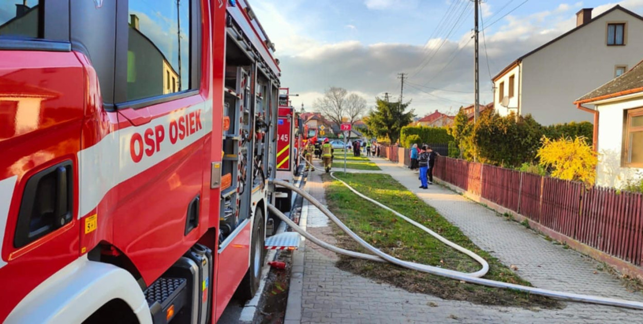 Pożar przy ul. Sandomierskiej w Osieku