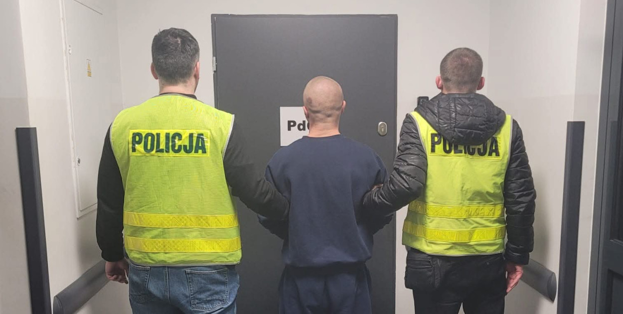 Sprawca napadu jest już w rękach policji. Fot. Policja Sandomierz