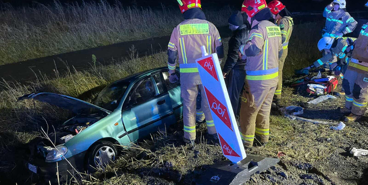 Wypadek w Zawichoście. Fot. PSP Sandomierz 