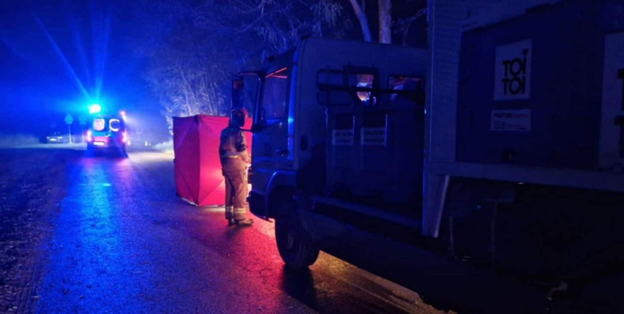 Potrącenie mężczyzny w Złotej. Fot. PSP Sandomierz 