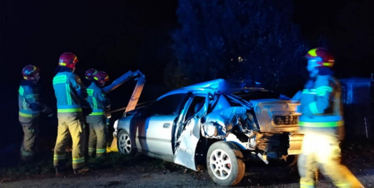 Wypadek w Andruszkowicach. Fot. PSP Sandomierz