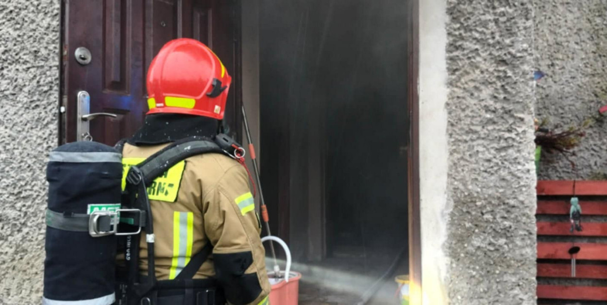 Pożar kotłowni w Bożydarze. Fot. PSP Sandomierz 