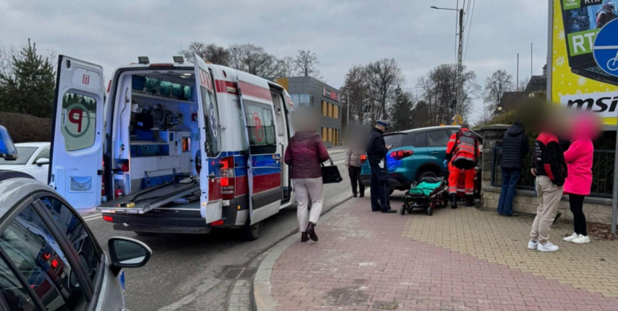 Wypadek na ulicy Langiewicza w Staszowie. Fot. Policja