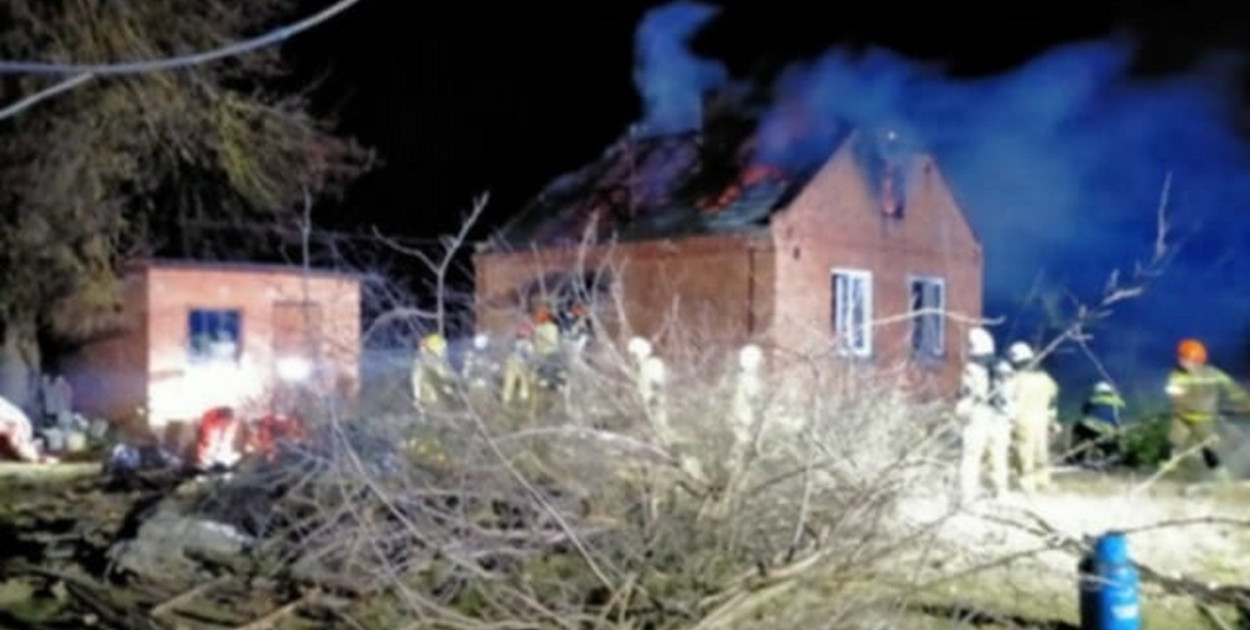 Pożar w Maruszowie. Fot. Policja Opatów