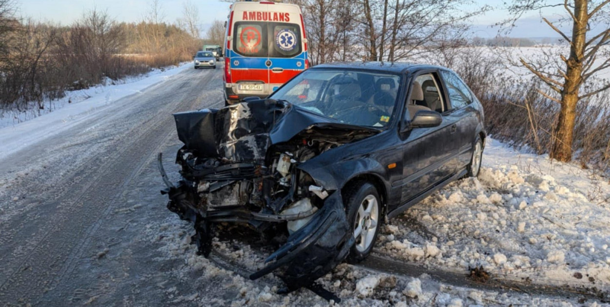 Wypadek w Strzelcach. Fot. Policja