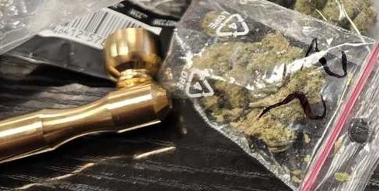 20-letni mieszkaniec powiatu niżańskiego usłyszał dwa zarzuty – dotyczą one posiadania narkotyków oraz stosowania przemocy wobec partnerki.  Fot. KPP Nisko