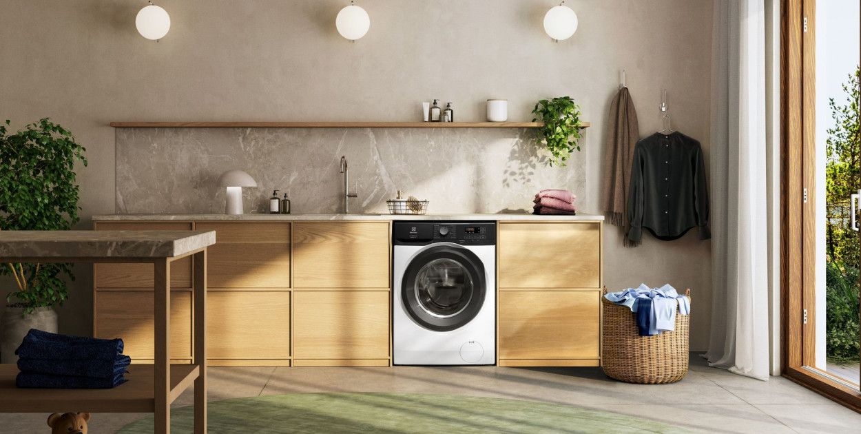Pełny załadunek? Pralka Electrolux zapewnia szybkie i skuteczne pranie już w 30°C.