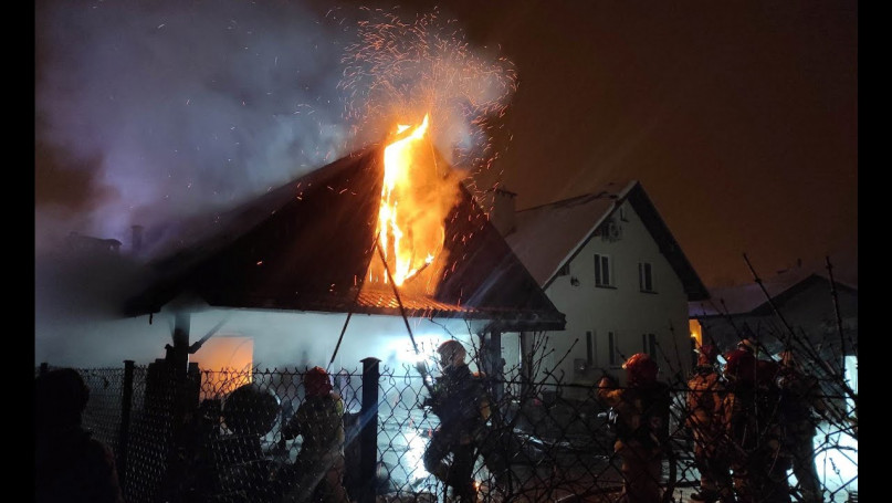 Pożar na osiedlu Mokrzyszów